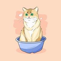 cute cat is watching vector illustration free download