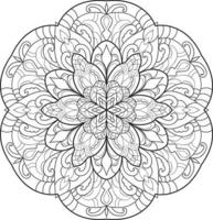 mandala de flor circular en vector libre blanco