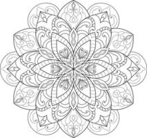 Circular Flower Mandala on White Free Vector