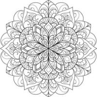 Circular Flower Mandala on White Free Vector