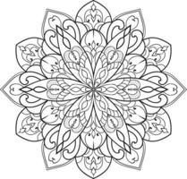 mandala de flor circular en vector libre blanco