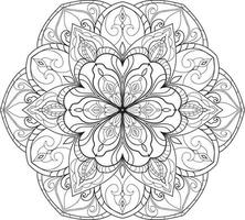 Circular Flower Mandala on White Free Vector