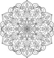 Circular Flower Mandala on White Free Vector