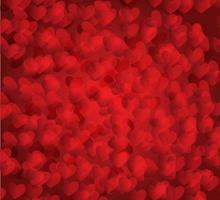 Red hearts on luxury red background. Vector Valentine's Day background. Banner for cards
