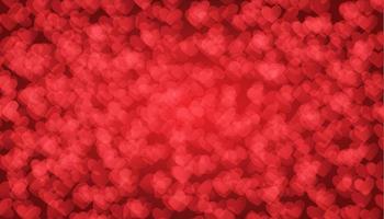 Red hearts on luxury red background. Vector Valentine's Day background. Banner for cards
