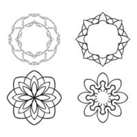 Mandala ornamental element set vector