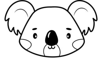 Coloring book or page for kids. Koala black and white outline illustration. vector