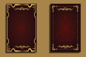 vintage background with golden frame vector