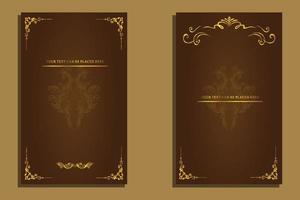 vintage background with golden frame vector