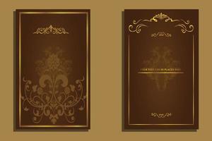 vintage background with golden frame vector