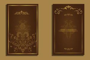 vintage background with golden frame vector