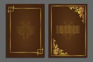 vintage background with golden frame vector