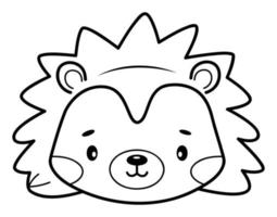 Coloring book or page for kids. Hedgehog black and white outline illustration. vector