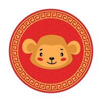 Monkey Chinese zodiac sign. Chinese new year animal vector