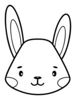 Coloring book or page for kids. Rabbit black and white outline illustration. vector