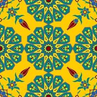 Editable Vector of Turkish Tulip Flower Illustration Seamless Pattern for Creating Background of Ottoman Culture and Tradition Related Design Project