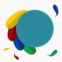 vector editable de banner de círculo abstracto con algunos elementos coloridos para fondo de texto