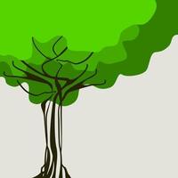 Editable Vector of Simple Tree Illustration in Unique Style for Earth Day or Green Life Environment Related Text Background