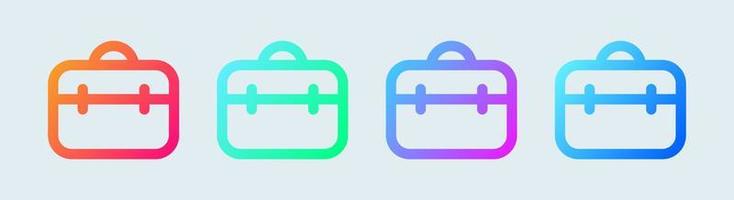 Briefcase line icon in gradient colors. Business icon for apps and websites. vector