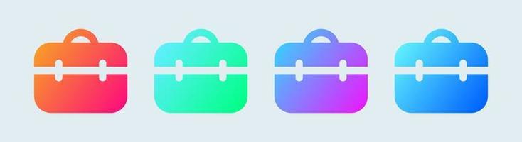 Briefcase solid icon in gradient colors. Business icon for apps and websites. vector