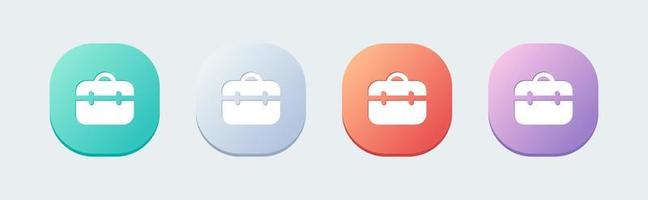 Briefcase solid icon in flat design style. Business icon for apps and websites. vector