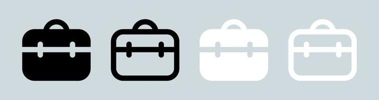 ícono de maletín en colores blanco y negro. ícono de negocios para aplicaciones y sitios web. vector