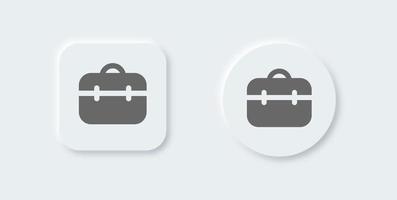 Briefcase solid icon in neomorphic design style. Business icon for apps and websites. vector