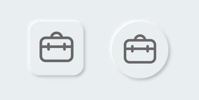 Briefcase line icon in neomorphic design style. Business icon for apps and websites. vector