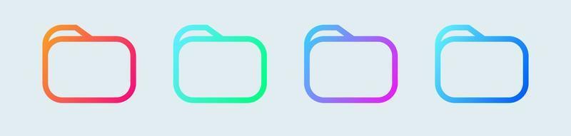 Folder line icon in gradient colors. Modern website or apps interface. vector