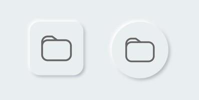 Folder line icon in neomorphic design style. Modern website or apps interface. vector