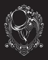 ilustración de arte de serpiente víbora mago y diseño de camiseta vector
