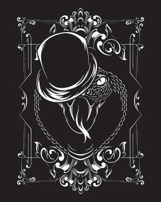 magician viper snake artwork illustration and t shirt design