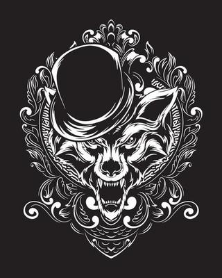 magician wolf artwork illustration and t shirt design
