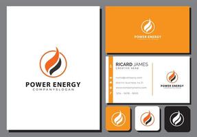 abstract energy logo template with business card vector