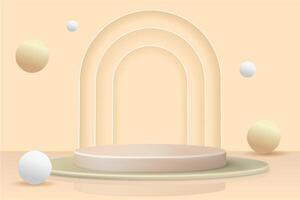 3d podium product display template vector