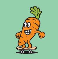 Vintage carrot cute Mascot vector illustration