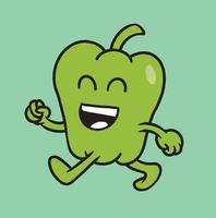 Vintage peppers cute Mascot vector illustration