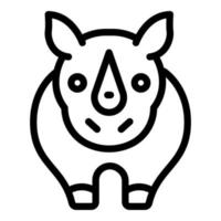 Rhino icon, outline style vector