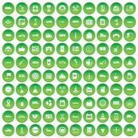100 gas station icons set green circle vector