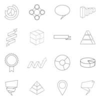 Infographic design icon set outline vector