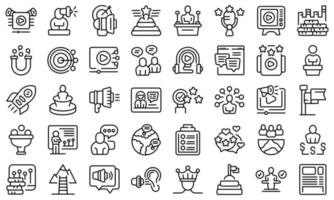 Key opinion leader icons set outline vector. Key strategy vector