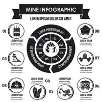 Mine infographic concept, simple style vector