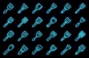 Spatula icons outline cartoon vector. Baking accessory vector