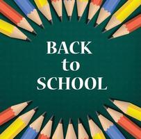 Color back to school concept background, realistic style vector