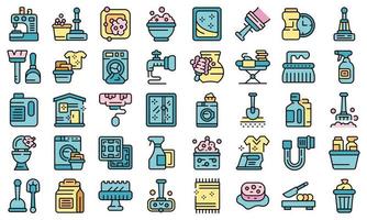 Household occupations icons set vector flat
