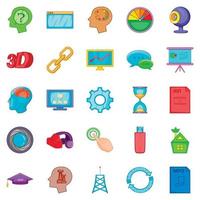 Progress icons set, cartoon style vector