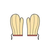 icono de guantes de cocina con estilo de dibujos animados vector