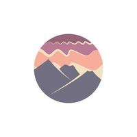 Mountain view, cloud, Paper cut style. Flat pastel color design vector