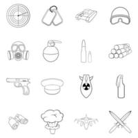 War icon set outline vector