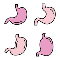 Stomach icons vector flat